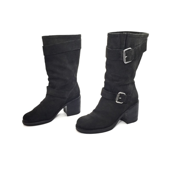 Vera Wang Lavender Dark Green Suede Pull-On Boots - Picture 2 of 8